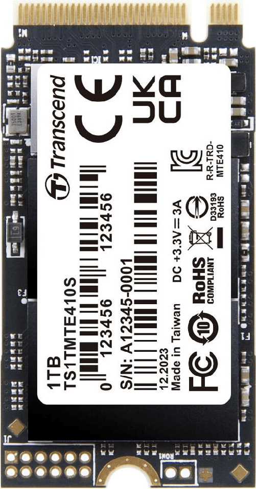 Transcend PCIe SSD 410S M.2 1 TB PCI Express 4.0 NVMe 3D NAND (1TB M2 2242 PCIE GEN4X4 NVME) Transcend PCIe SSD 410S 1 TB M.2 PCI Express 4.0 NVMe 3D