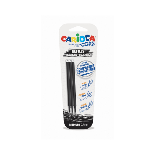 Carioca 43041/01 ricaricatore di penna Medio Nero 3 pz