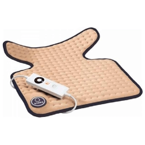 Moretti Termoforo Cervicale - Cuscino termico per collo e spalle, 42?×?38?cm, 5 temperature, spegnimento automatico, velcro regolabile, Grigio