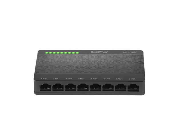 Lanberg DSP1-0108 switch di rete Non gestito Fast Ethernet (10/100) Nero