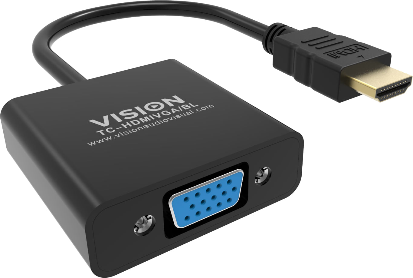 Vision TC-HDMIVGA/BL cavo e adattatore video 023 m HDMI tipo A Standard VGA D-Sub Nero (VISION Professional installation Vision TC-HDMIVGA/BL cavo e a