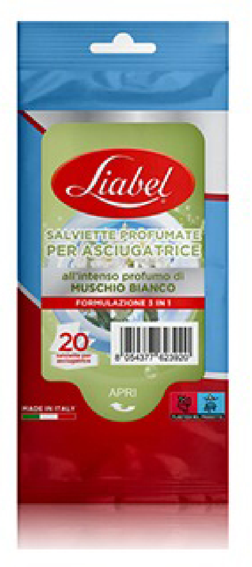 Liabel Fogli Profumati 20 Asciugatrice Muschio Made In Italy