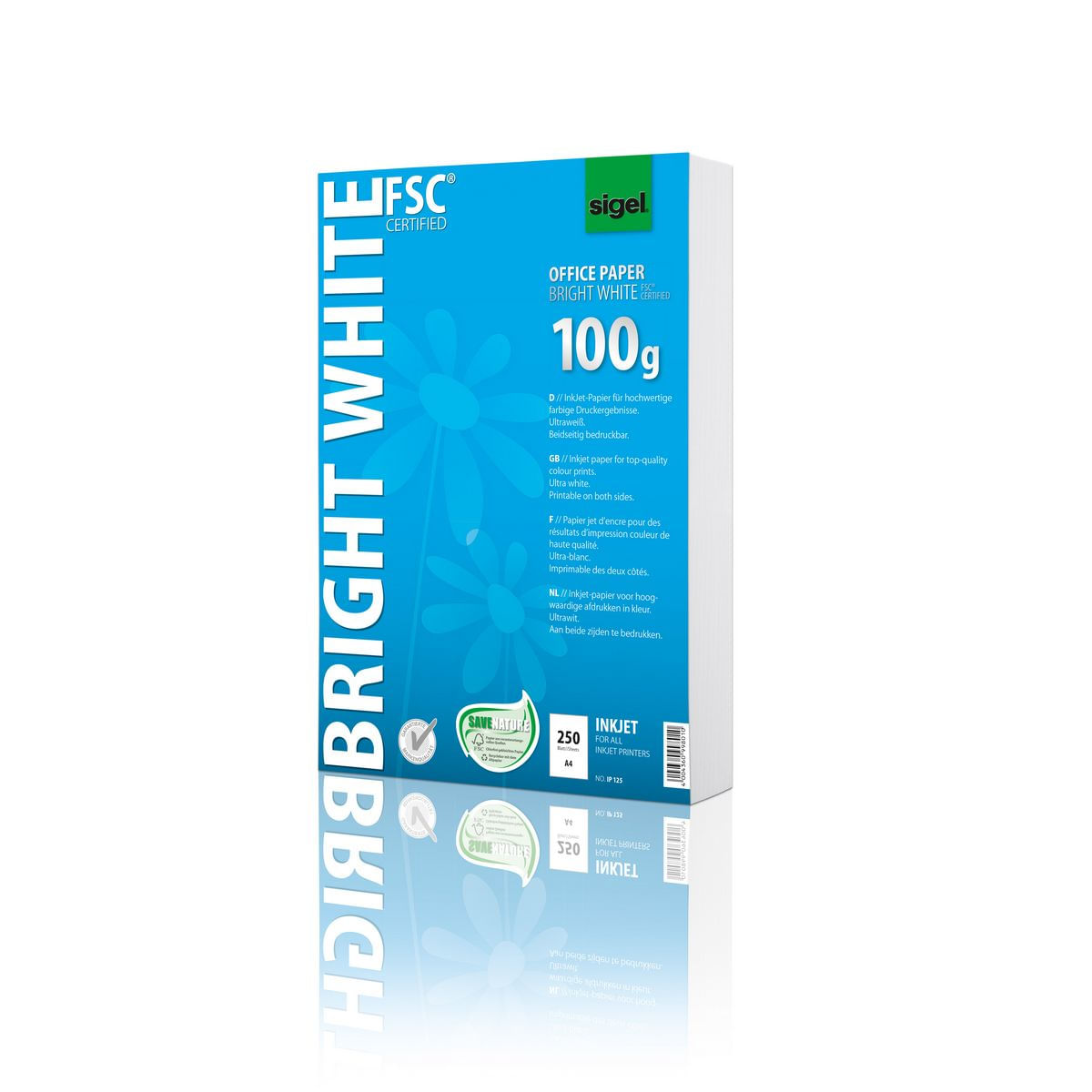 SIGEL carta inkjet carta inkjet Bianco Brillante DIN A4 100 g/m Sigel IP125 carta inkjet A4 (210x297 mm) Opaco 250 fogli Bianco