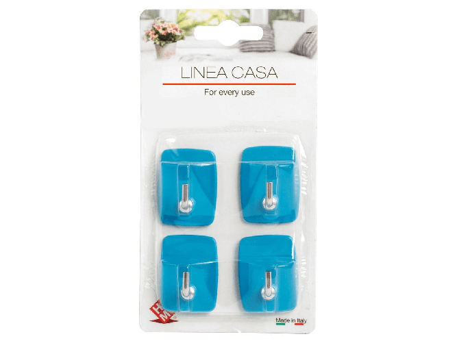 Confezione 4 Ganci Plastica Con ferretto 3/4 Home