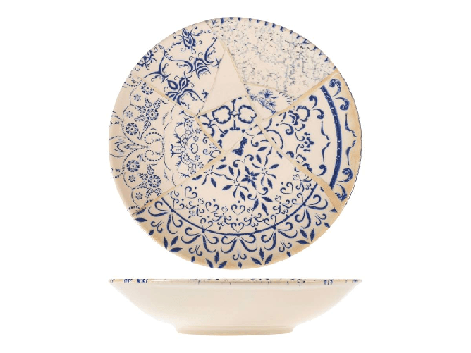 Set H&H new Alyssa 12 Piatti Fondi, in stoneware/gres, Cm22