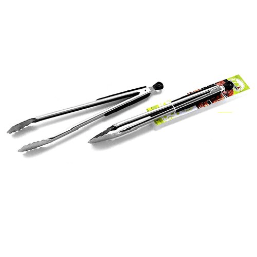 Pinza barbecue Ompagrill, modello PI450, Con Sistema Bloccaggio, Inox, per grigliate perfette