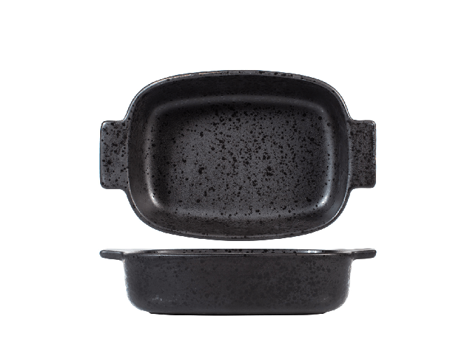 Pirofila H&H Rettangolare In Stoneware Nero Cm 19X14X5H