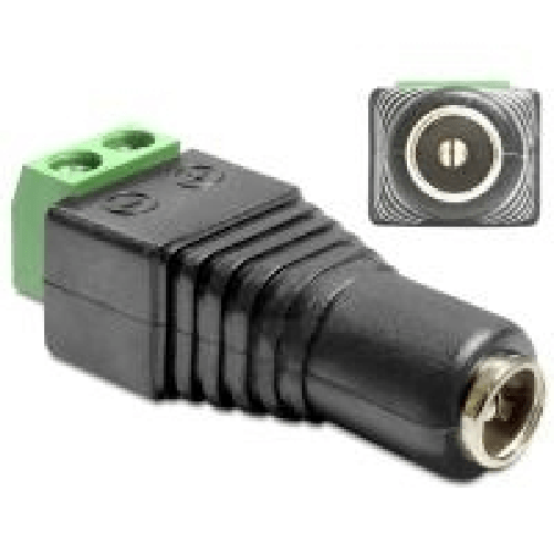 DeLOCK 65485 adattatore per inversione del genere dei cavi DC 2.5 x 5.5 mm 2p Nero, Verde