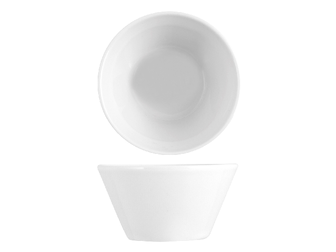 Coppetta In Porcellana Conica Bianco Cm 09