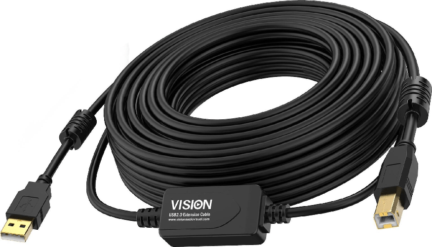 Vision TC 10MUSB/BL/2 cavo USB 10 m USB 2.0 USB A USB B Nero (VISION Professional installation-grade USB 2.0 active cabl Vision TC 10MUSB+/BL/2 cavo U