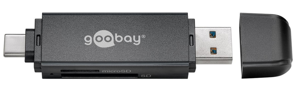 Goobay USB 3.0 - Lettore di schede USB-C 2in1 - per leggere i formati di schede di memoria MicroSD e SD Wentronic 58261 lettore di schede USB 3.2 Gen