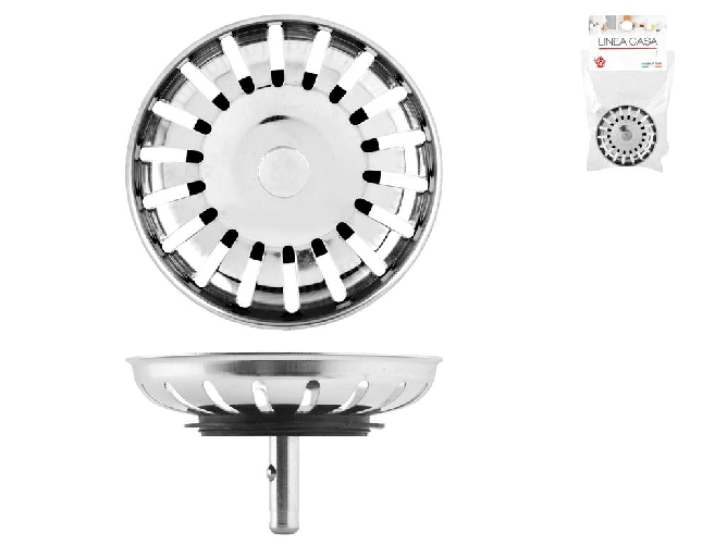 Cestello Per Scarico lavello Home Inox Grigio 5x12x20 Cm