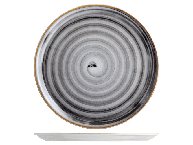 Piatto Pizza In Porcellana Circus Nero, 33Cm