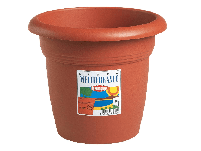 Stefanplast Vaso in Plastica Medio Tondo Coccio 24 H.19,5