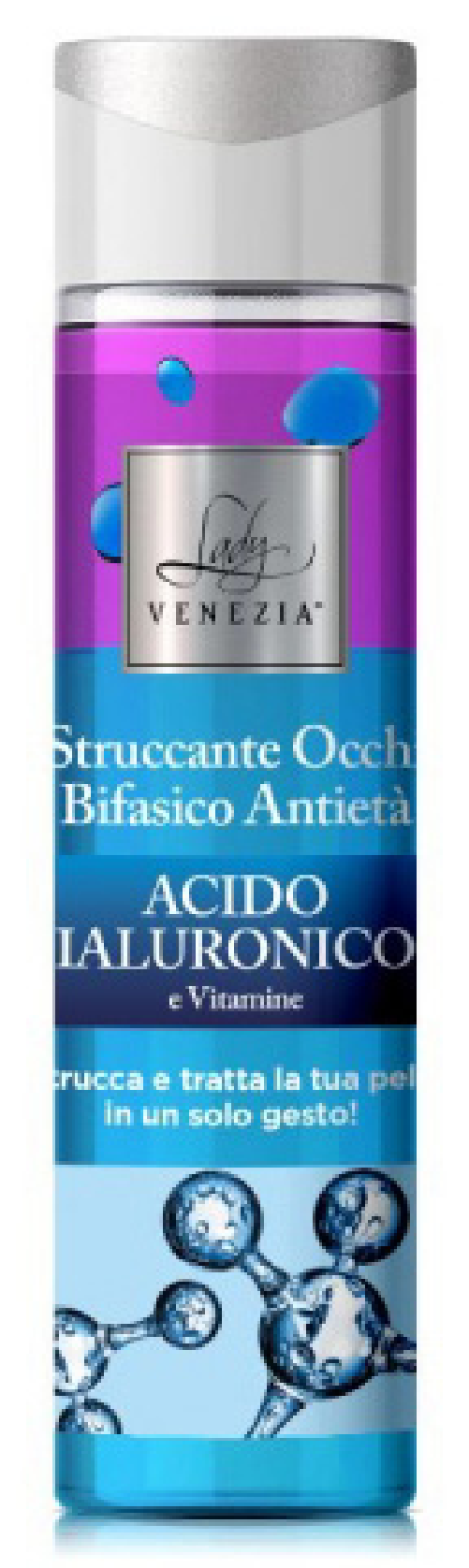 Lady Venezia Viso Struccante 250 Ml. Bifase Acido Ialur Made In Italy