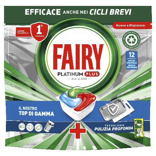 Fairy Tabs Lavastoviglie 12 Pezzi Platinum Plus Classico Made In Italy