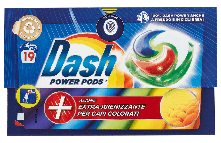 Dash Power Lavatrice Ecodosi 19 Pezzi Igienizzante Colore