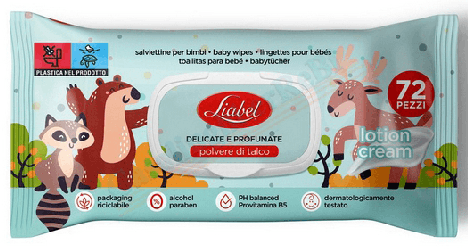 Salviette Baby 72 Pezzi Liabel Polvere Di Talco Made In Italy