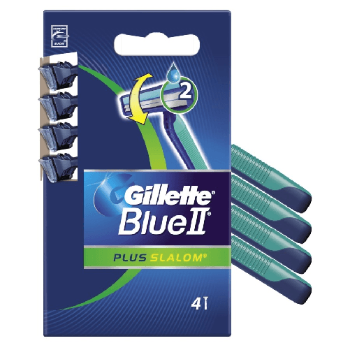 Gillette Radi E Getta Blue Ii 4 Pezzi Slalom Plus