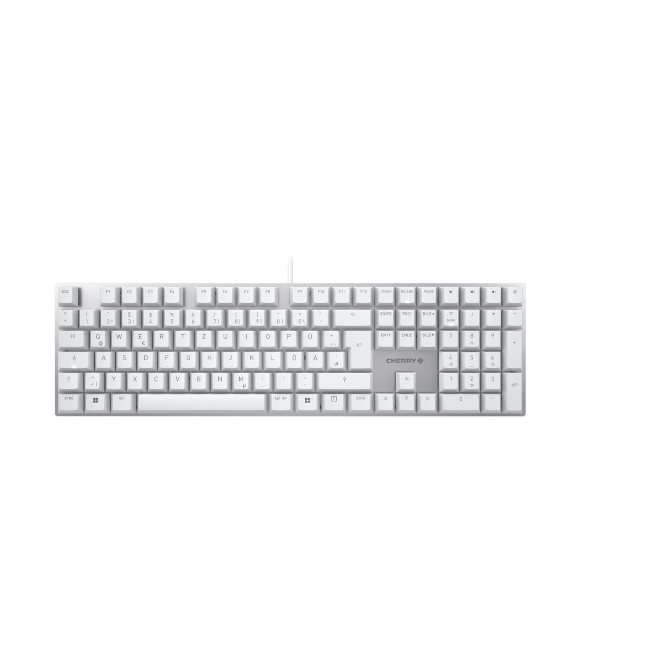 CHERRY KC 200 MX tastiera Universale USB QWERTZ Tedesco Argento, Bianco