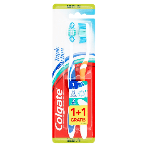 Colgate Spazzolino 2 Pezzi Triple Action Medio