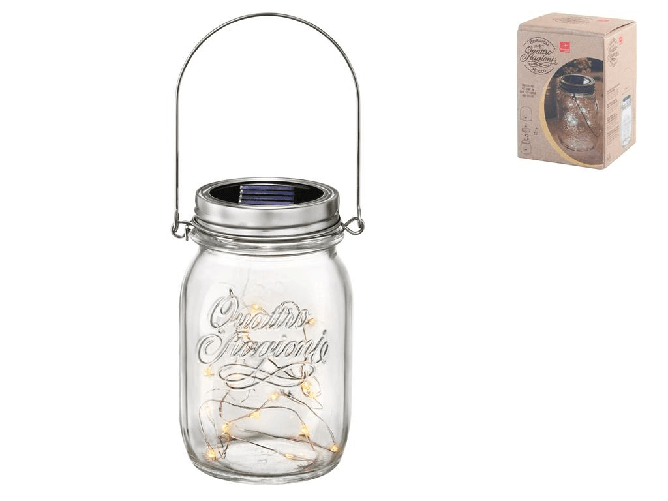 Vaso Ecoluce In Vetro Con Manico E Pannello Solare Bormioli Rocco