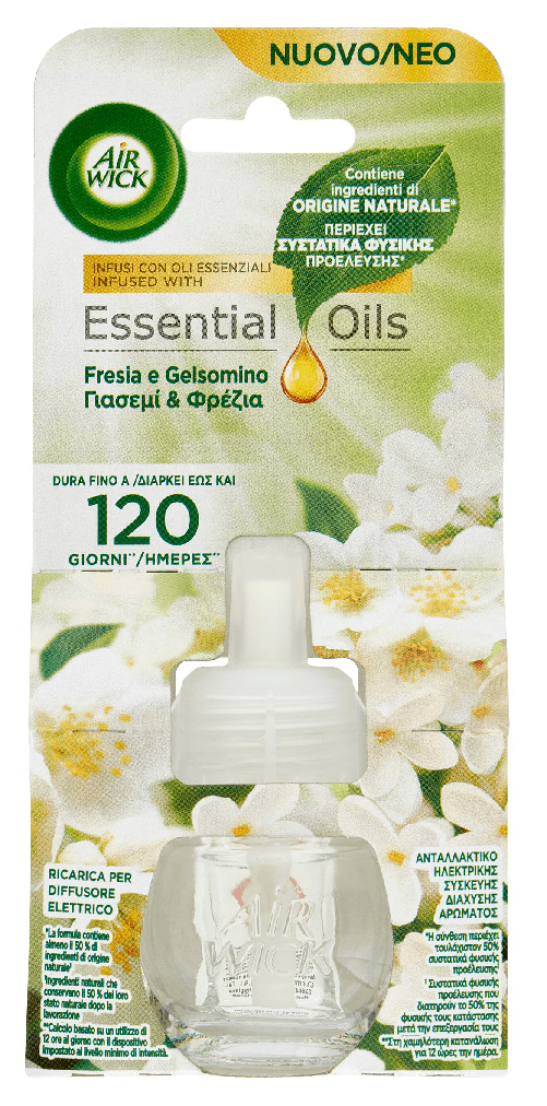 Air Wick Kit Diffusore Elettrico di Oli Essenziali Fresia 19ml