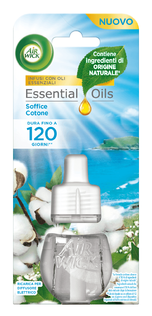 Air Wick Spina Ricarica 19 Ml. Soffice Cotone Deodorante Made In Italy