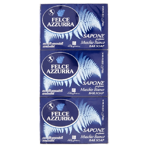 Felce Azzurra Saponetta 100 Grammi 3 Pezzi Muschio Bianco