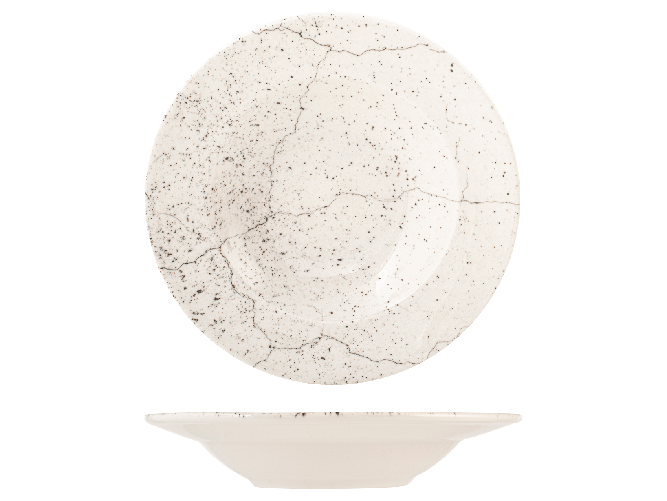 Piatto Pasta In Porcellana, Modello Stone, H&H, 25Cm