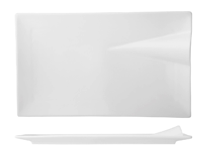 Piatto Rettangolare In Porcellana, 31,5x18,5 Cm, Bianco H&H