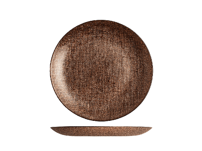 H&H 6 piatti frutta Regent in vetro effetto glitterato colore bronzo cm 21,5