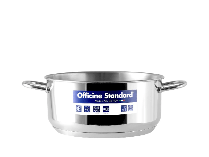Casseruola Fonda Inox Officine Standard Sara 2 Manici 22 Grigio