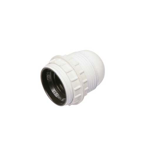 Portalampada Poly Pool, modello PP0477, doppia ghiera e corpo filetto totale, colore Bianco, per montaggi personalizzati