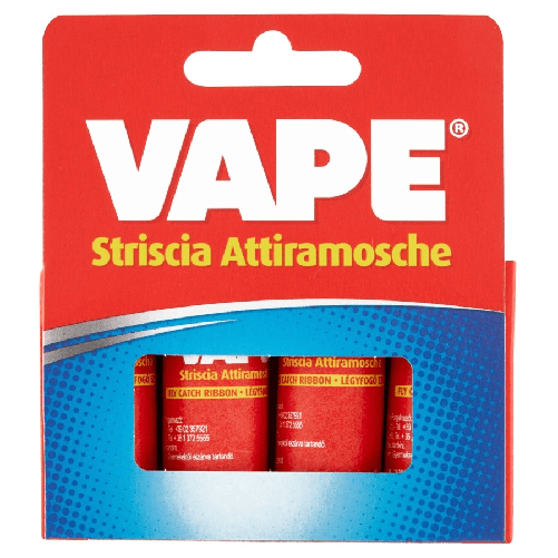 Vape Z061600 Confezione 4 Rotoli Striscia Antimosche Prodotto Naturale