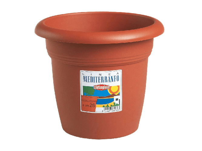 Stefanplast Vaso in Plastica Medio Tondo Coccio 22 H.17,0