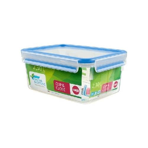 Emsa Contenitore Ermetico Clip and Close 2,3 Litri Coperchio con Guarnizione e Chiusura a Clip EMSA 508544 recipiente per cibo Rettangolare Scatola 2,