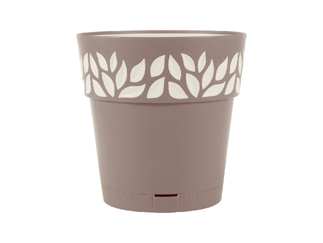 Stefanplast Vaso Cloe Tondo Riserva Acqua Tortora 15x15cm