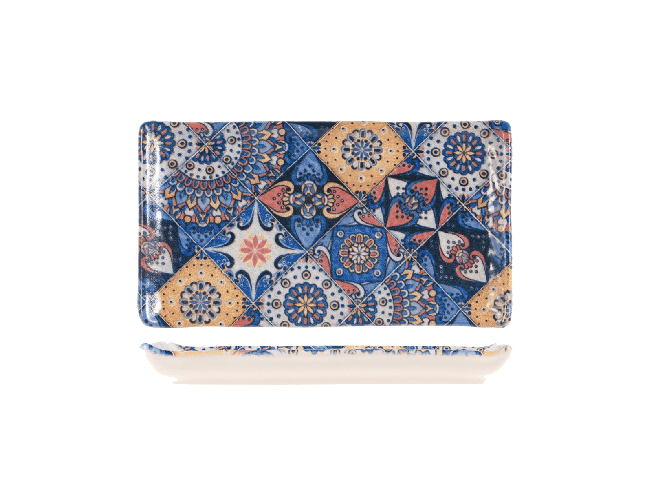 Piatto In Stoneware Angie Rettangolare Cm15X9, Multicolore