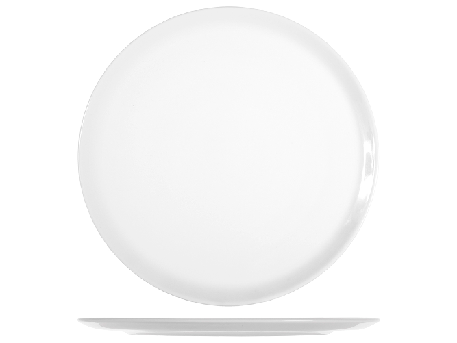 Piatto In Porcellana Gourmet Bianco Piano Cm33