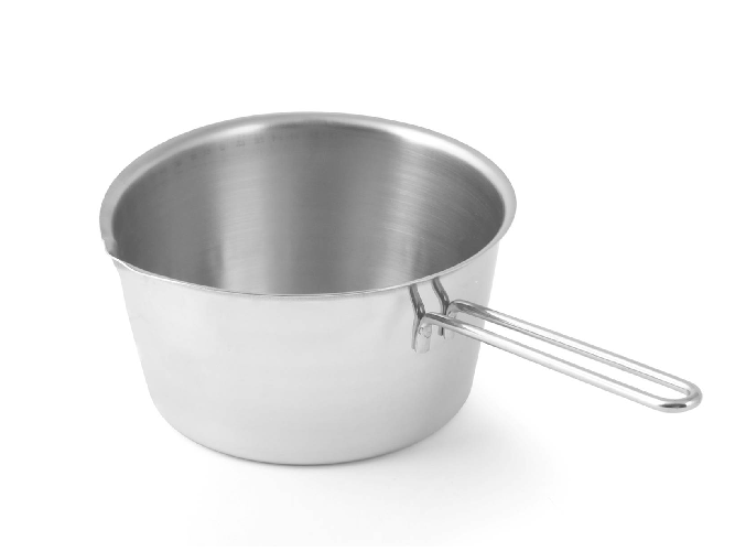 Home Casseruola Inox Conica Con Becco 1manico Filo Cm 14 Grigio