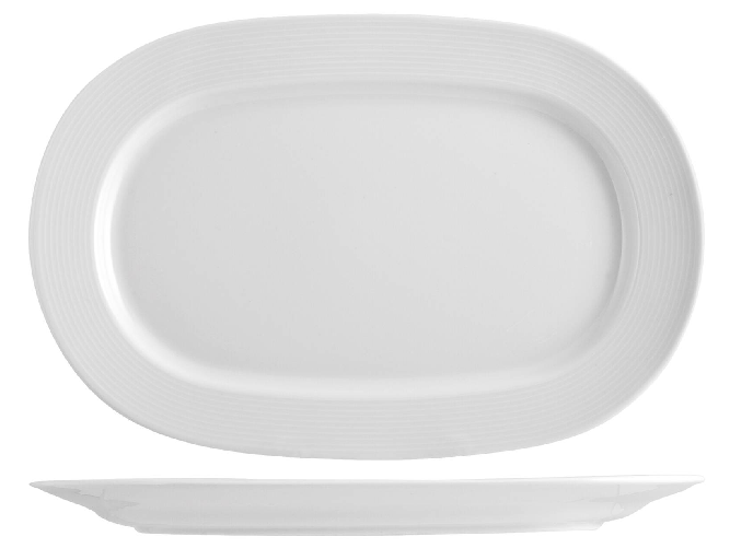 Piatto In Porcellana Firenze Bianco Ovale Cm 32 Home
