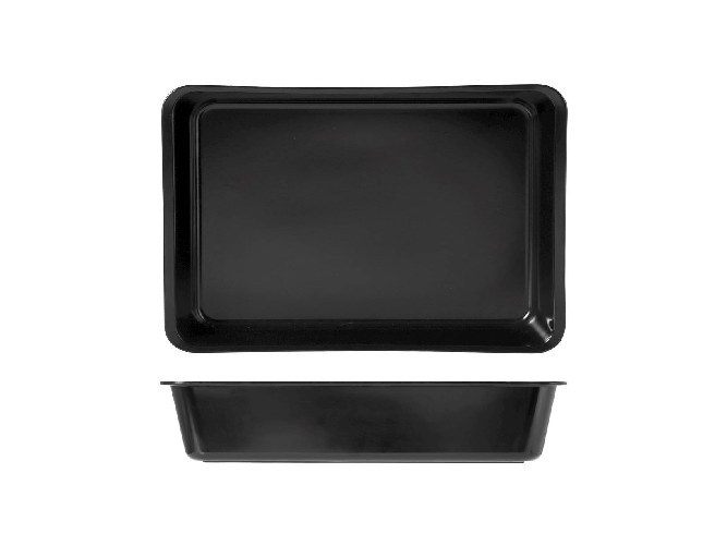 H&h Vaschetta Con Bordo In Melamina 30x20x8 Nera Contenitori per alimenti