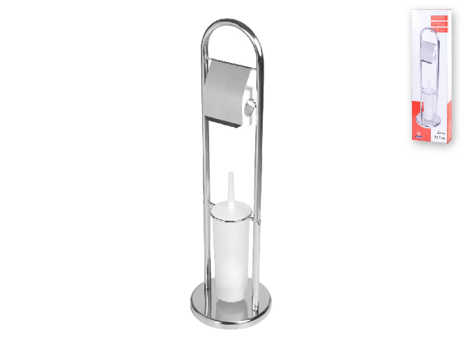 Piantana Portacarta Porta scopino Plastica Home in acciaio
