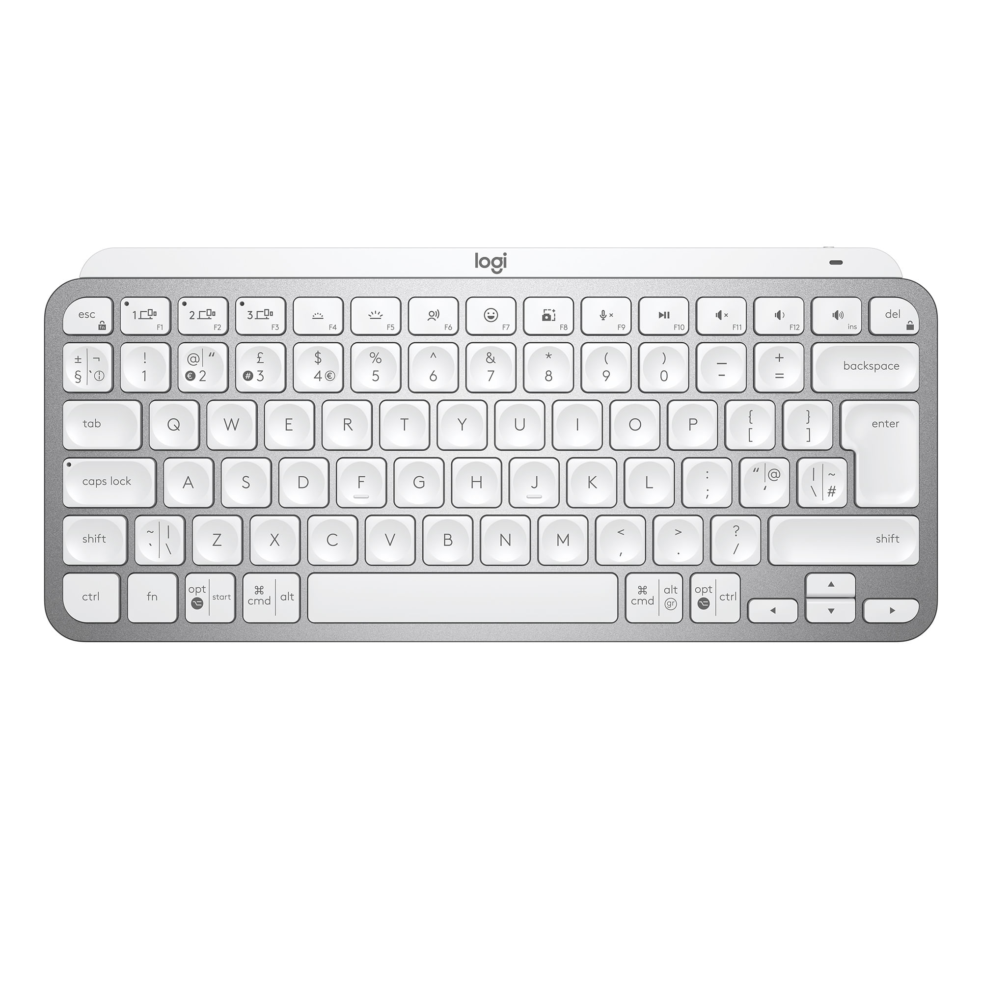 Logitech MX Keys Mini tastiera RF senza fili Bluetooth QWERTY Inglese Grigio (MXKEYS MINI WRLS ILLUMINATED KB - PALE GR Logitech MX Keys Mini tastier