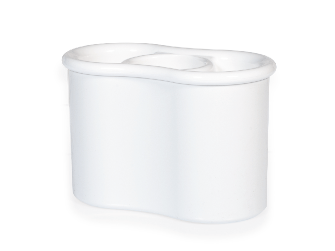 Scolaposate Formecasa Guzzini In Plastica Colore Bianco. Dotato Di 3 Scomparti Con 3 Diverse Profondità Per Alloggiare Posate Di Altezze Diverse.