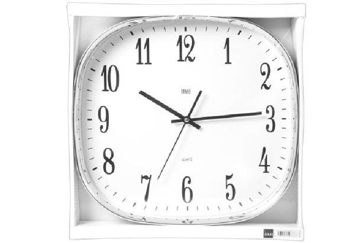 H&H Orologio da parete forma quadra cm 30. Batteria 1xAA non inclusa.