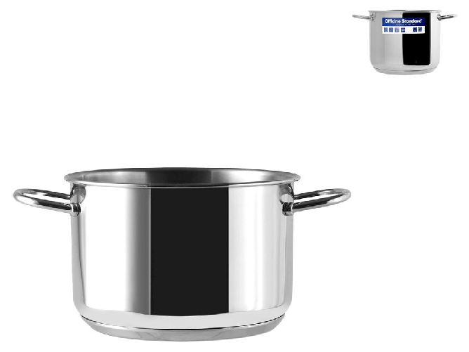 Pentola Inox Officine Standard Sara Cm 22 Grigio