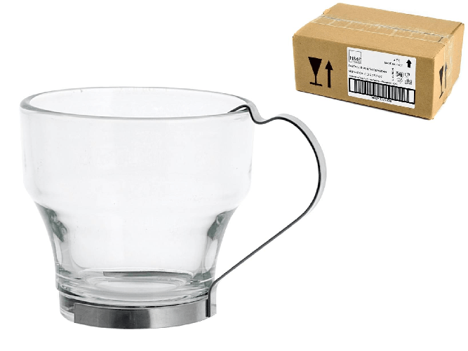 Confezione H&H 6 tazze in vetro punch Deborah