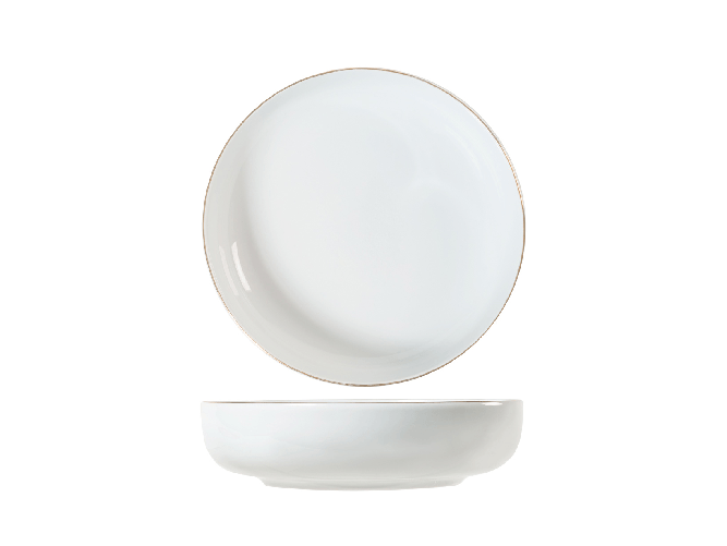 Set Piatti Pearl Bianco Oro Fondi 19 Porcellana